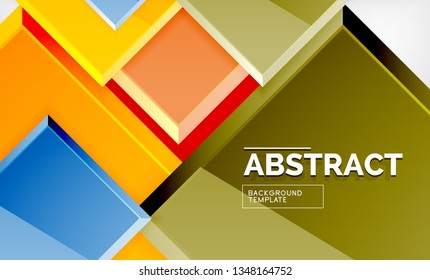 Square abstract background, glossy geometric design. Vector poster design