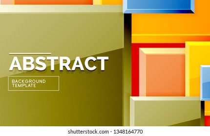 Square abstract background, glossy geometric design. Vector poster design