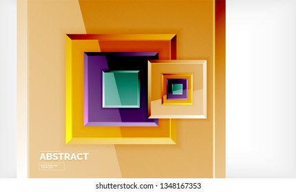 Fondo abstracto cuadrado, diseño geométrico brillante. Diseño de póster vectorial