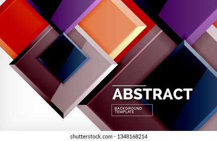 Fondo abstracto cuadrado, diseño geométrico brillante. Diseño de póster vectorial