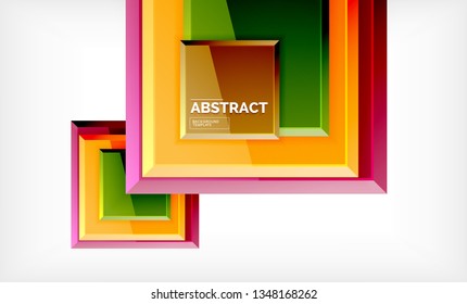Fundo abstrato quadrado, design geométrico brilhante. Design de pôster vetorial