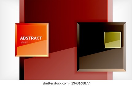 Square abstract background, glossy geometric design. Vector poster design