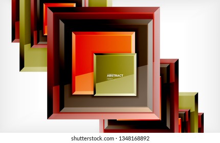 Fondo abstracto cuadrado, diseño geométrico brillante. Diseño de póster vectorial