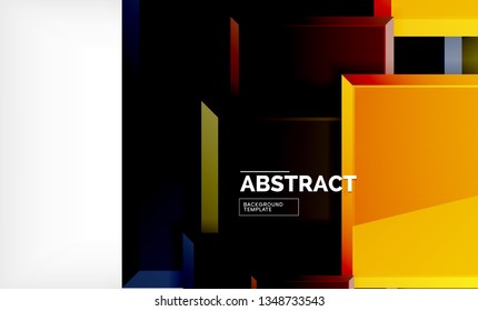 Fondo abstracto cuadrado, diseño geométrico brillante. Diseño de póster vectorial
