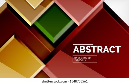 Square abstract background, glossy geometric design. Vector poster design