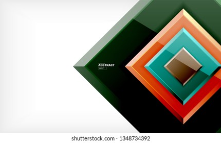Square abstract background, glossy geometric design. Vector poster design