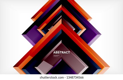 Square abstract background, glossy geometric design. Vector poster design