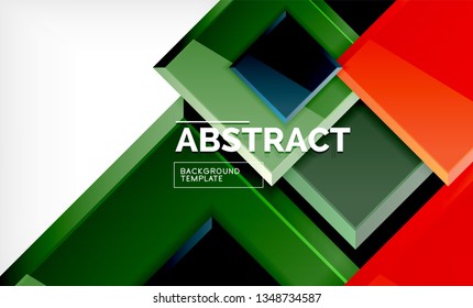 Square abstrakter Hintergrund, glänzendes geometrisches Design. Vektorplakatdesign