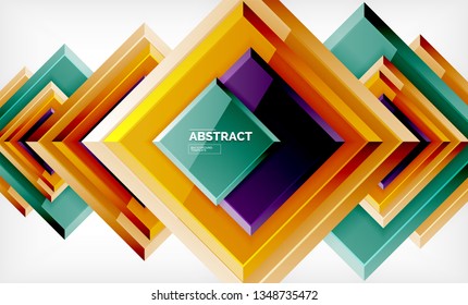 Fondo abstracto cuadrado, diseño geométrico brillante. Diseño de póster vectorial