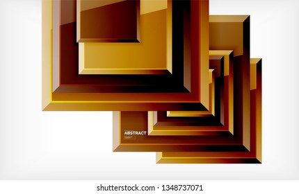 Square abstract background, glossy geometric design. Vector poster design