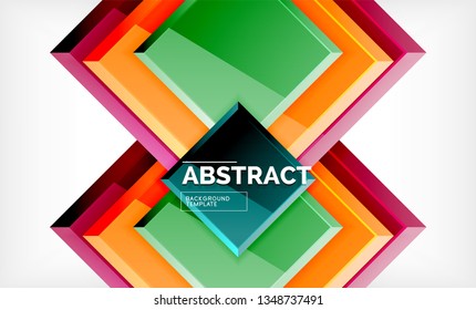 Square abstract background, glossy geometric design. Vector poster design