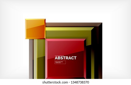 Square abstract background, glossy geometric design. Vector poster design