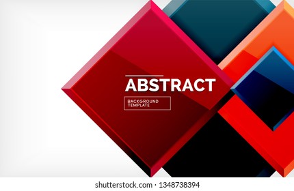 Square abstract background, glossy geometric design. Vector poster design