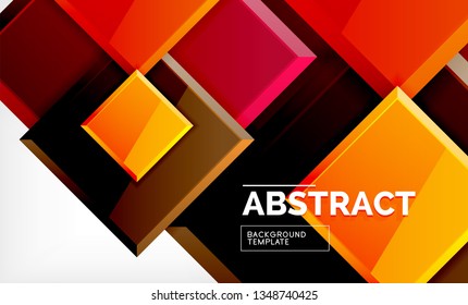 Square abstrakter Hintergrund, glänzendes geometrisches Design. Vektorplakatdesign