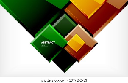 Square abstract background, glossy geometric design. Vector poster design
