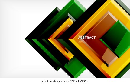 Square abstract background, glossy geometric design. Vector poster design