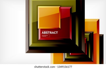 Fondo abstracto cuadrado, diseño geométrico brillante. Diseño de póster vectorial