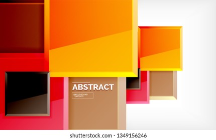 Square abstract background, glossy geometric design. Vector poster design