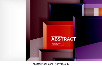 Square abstrakter Hintergrund, glänzendes geometrisches Design. Vektorplakatdesign