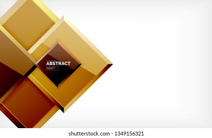 Square abstract background, glossy geometric design. Vector poster design