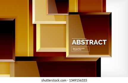 Square abstract background, glossy geometric design. Vector poster design