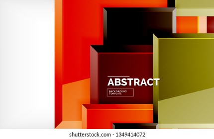 Square abstract background, glossy geometric design. Vector poster design