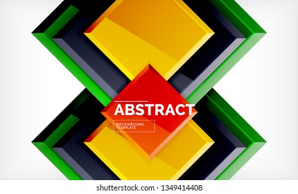Fondo abstracto cuadrado, diseño geométrico brillante. Diseño de póster vectorial