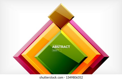 Square abstract background, glossy geometric design. Vector poster design