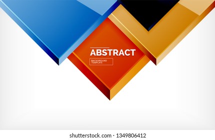 Square abstract background, glossy geometric design. Vector poster design
