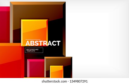 Square abstract background, glossy geometric design. Vector poster design