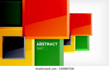 Square abstract background, glossy geometric design. Vector poster design
