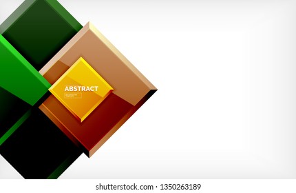 Square abstract background, glossy geometric design. Vector poster design