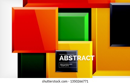 Square abstract background, glossy geometric design. Vector poster design