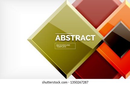 Square abstract background, glossy geometric design. Vector poster design