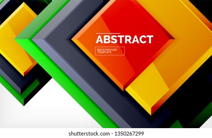 Fondo abstracto cuadrado, diseño geométrico brillante. Diseño de póster vectorial