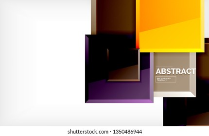 Square abstract background, glossy geometric design. Vector poster design