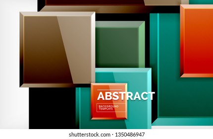 Square abstract background, glossy geometric design. Vector poster design