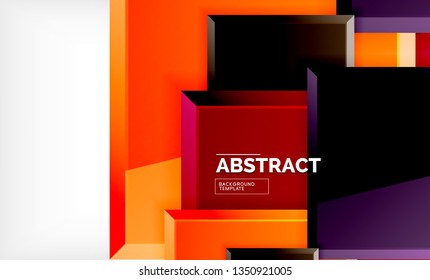 Square abstract background, glossy geometric design. Vector poster design