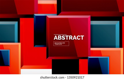 Square abstrakter Hintergrund, glänzendes geometrisches Design. Vektorplakatdesign