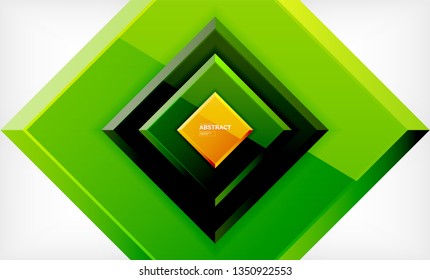 Square abstract background, glossy geometric design. Vector poster design