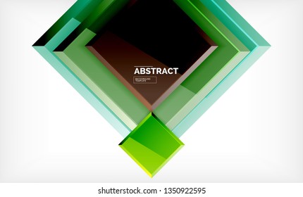 Square abstrakter Hintergrund, glänzendes geometrisches Design. Vektorplakatdesign