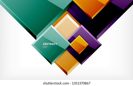 Square abstract background, glossy geometric design. Vector poster design