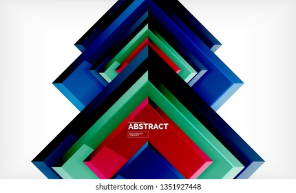 Square abstract background, glossy geometric design. Vector poster design