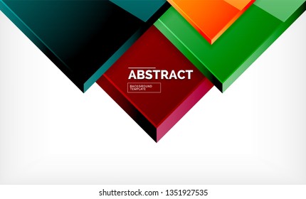 Square abstract background, glossy geometric design. Vector poster design