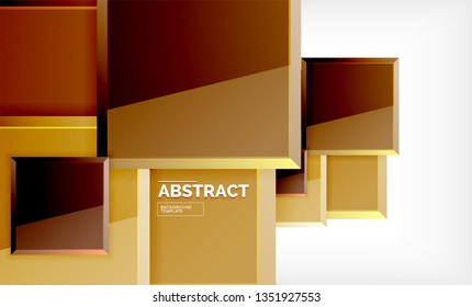 Square abstract background, glossy geometric design. Vector poster design