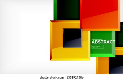 Fondo abstracto cuadrado, diseño geométrico brillante. Diseño de póster vectorial