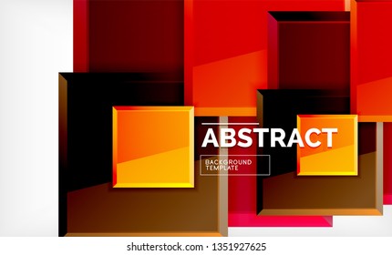 Square abstract background, glossy geometric design. Vector poster design