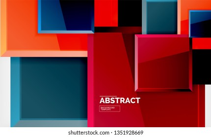 Square abstrakter Hintergrund, glänzendes geometrisches Design. Vektorplakatdesign