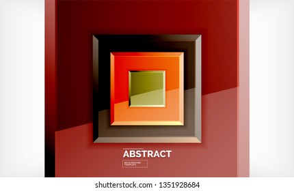 Fondo abstracto cuadrado, diseño geométrico brillante. Diseño de póster vectorial