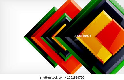 Fondo abstracto cuadrado, diseño geométrico brillante. Diseño de póster vectorial